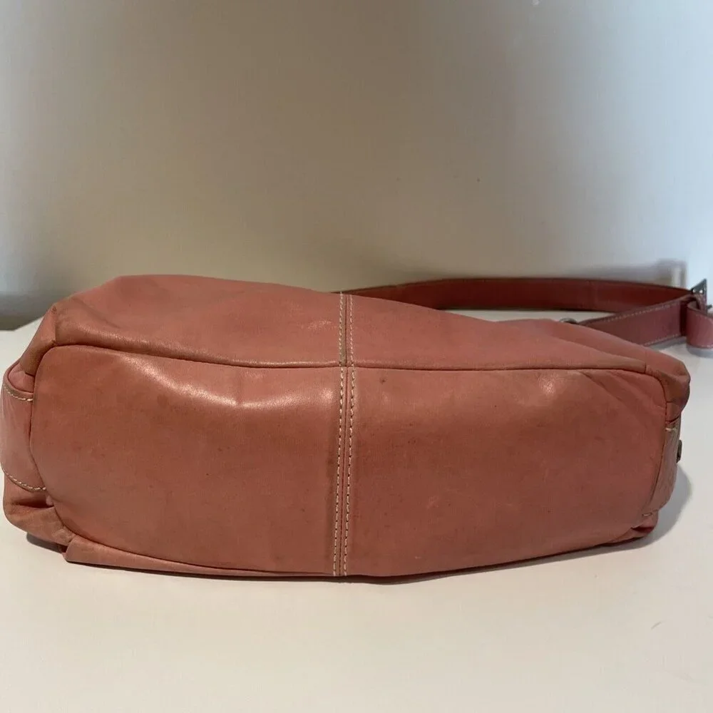 Vintage Etienne Aigner Leather Shoulder Bag Handbag Pink Tassel Bag Charm RARE